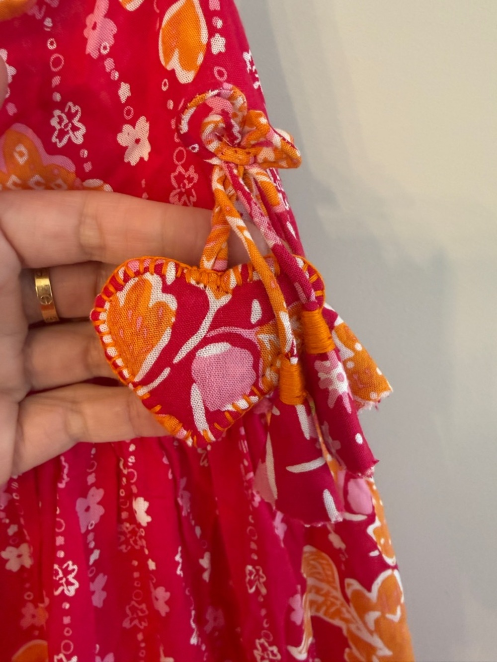 Poupette St. Barth Girls Pink and Orange Floral Maxi Dress - Picture 2 of 3